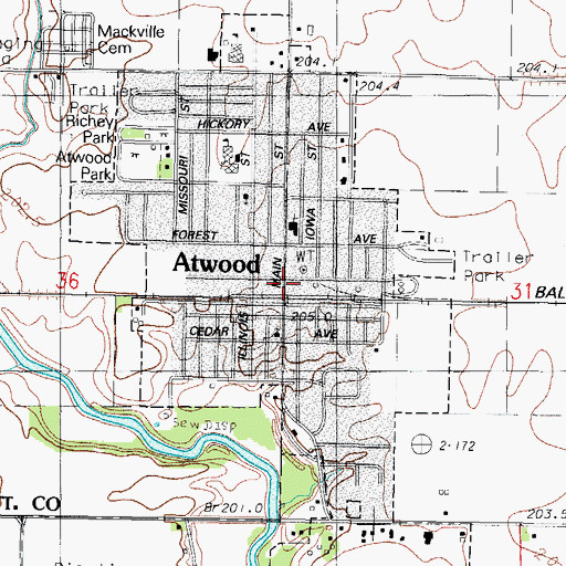 Topographic Map of Atwood, IL