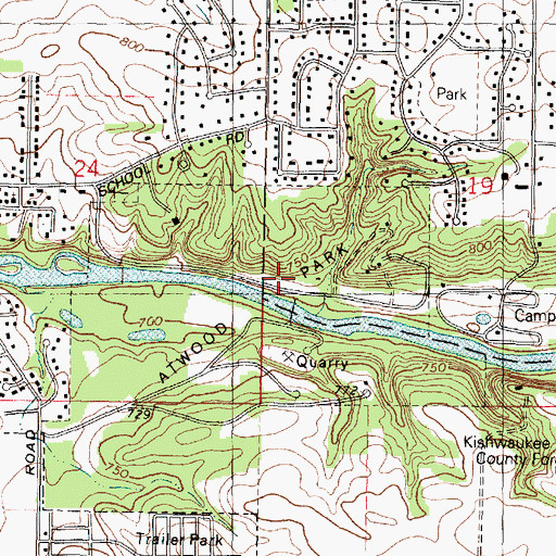 Topographic Map of Seth B Atwood Park, IL