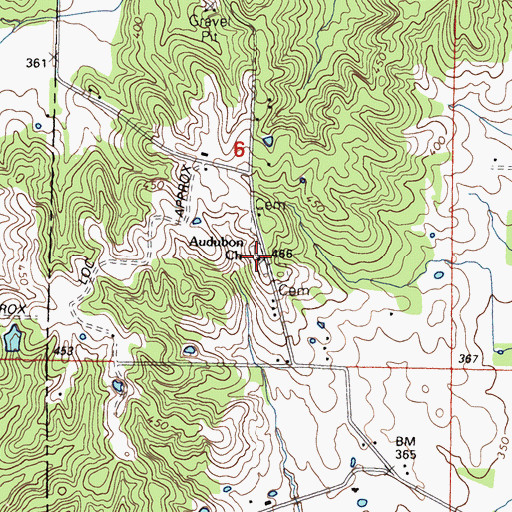 Topographic Map of Audubon Church, IL