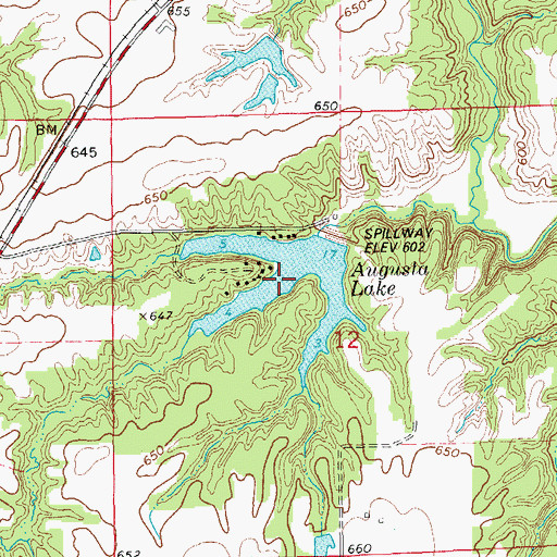 Topographic Map of Augusta Lake, IL