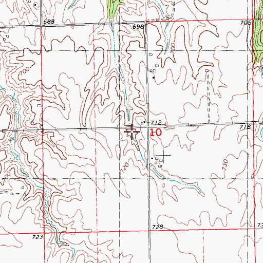 Topographic Map of Aurora School (historical), IL