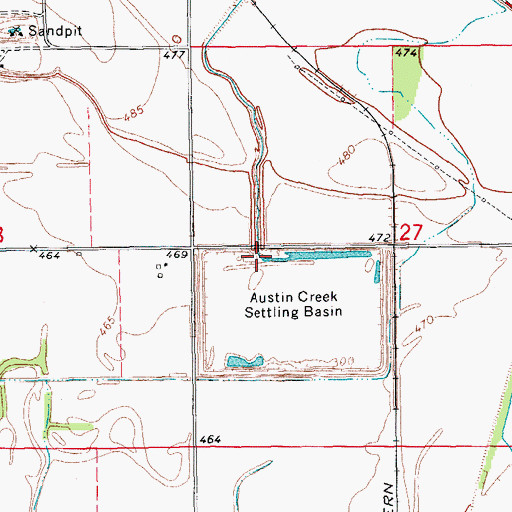 Topographic Map of Austin Creek, IL