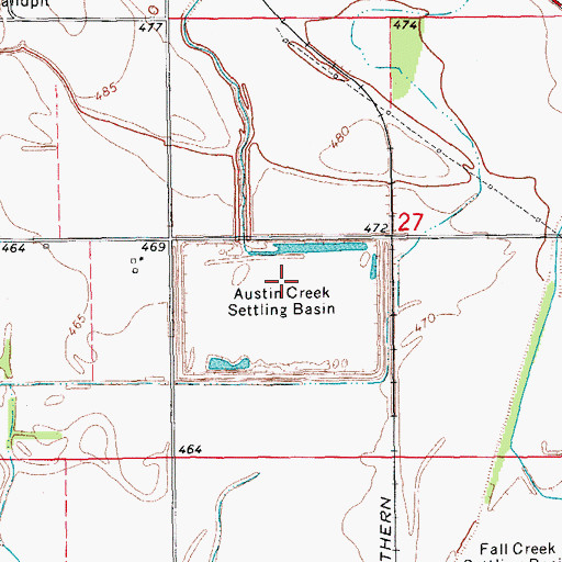 Topographic Map of Austin Creek Settling Basin, IL