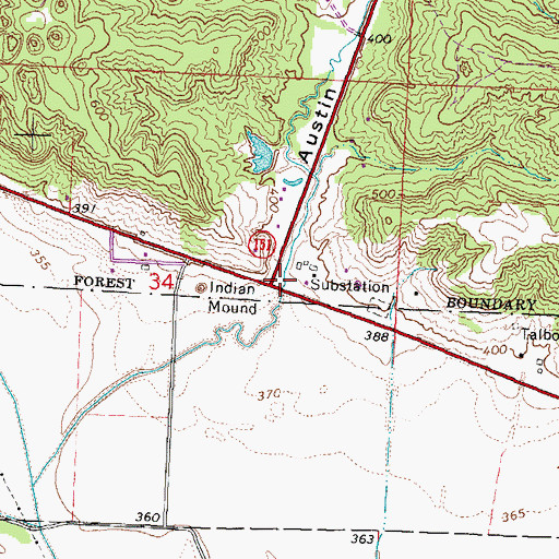 Topographic Map of Austin Hollow, IL