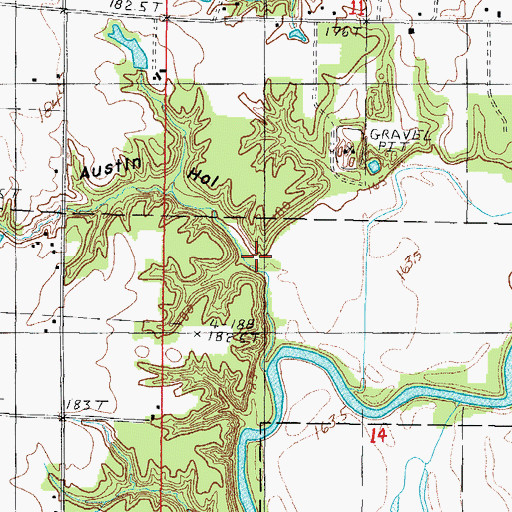 Topographic Map of Austin Hollow, IL