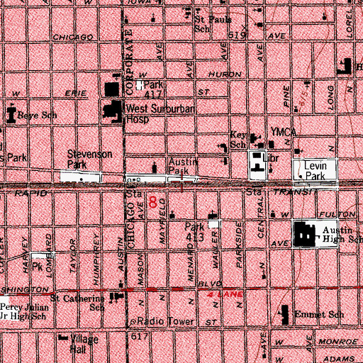 Topographic Map of Austin Park, IL