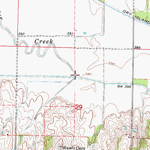 Topographic Map of Auxier Creek, IL
