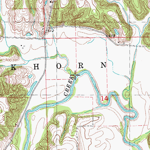 Topographic Map of Avery Branch, IL