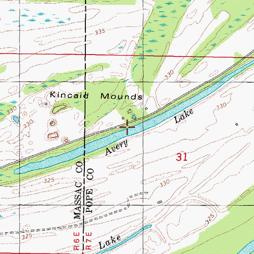 Topographic Map of Avery Lake, IL