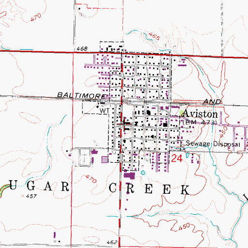 Topographic Map of Aviston, IL
