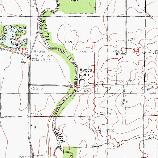 Topographic Map of Avoca Church (historical), IL
