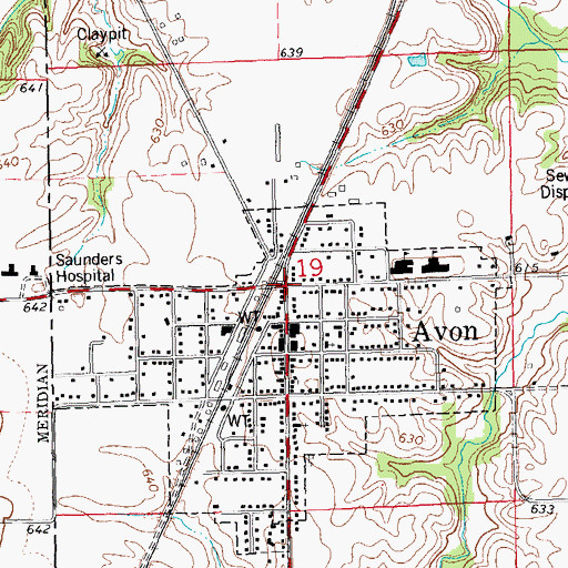 Topographic Map of Avon, IL