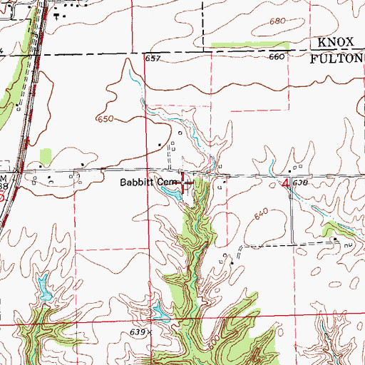 Topographic Map of Babbitt Cemetery, IL
