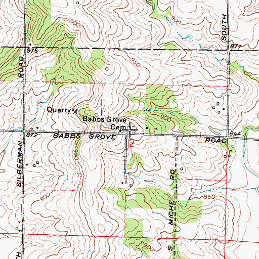 Topographic Map of Babbs Grove Cemetery, IL