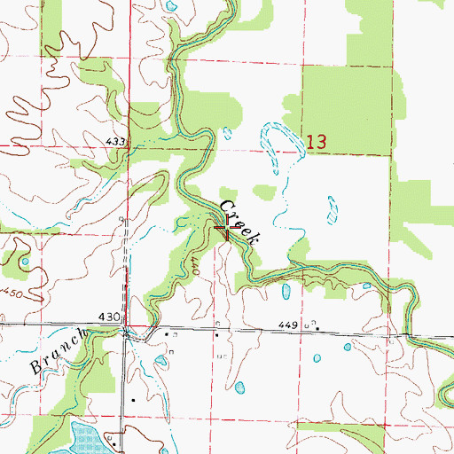 Topographic Map of Back Branch, IL