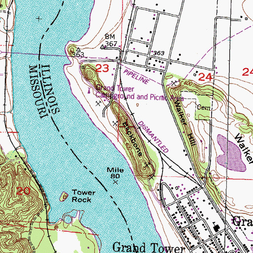 Topographic Map of Backbone Ridge, IL