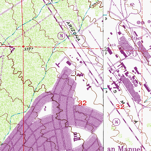Topographic Map of Mammoth Copper Corporation Hospital (historical), AZ