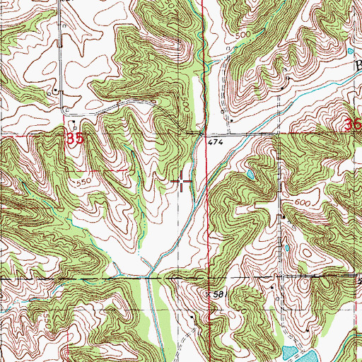 Topographic Map of Baehr Branch, IL