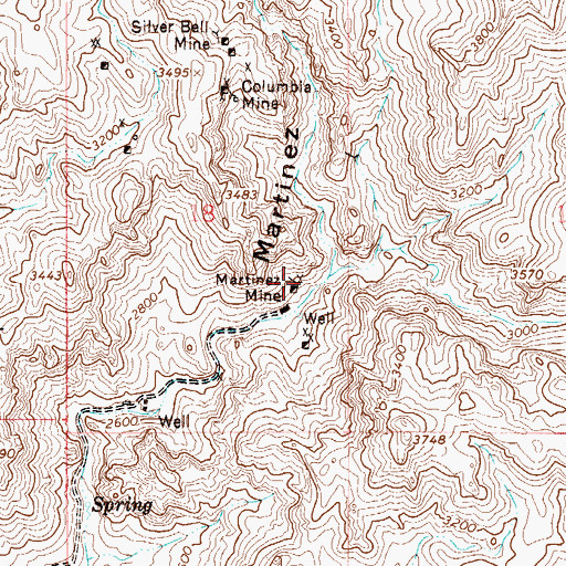 Topographic Map of Martinez Mine, AZ