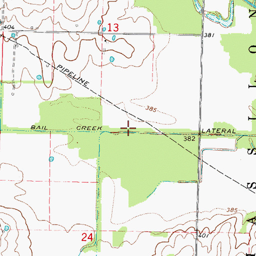 Topographic Map of Bail Creek Lateral, IL