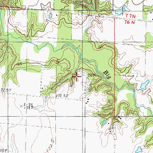 Topographic Map of Bailey Cemetery, IL