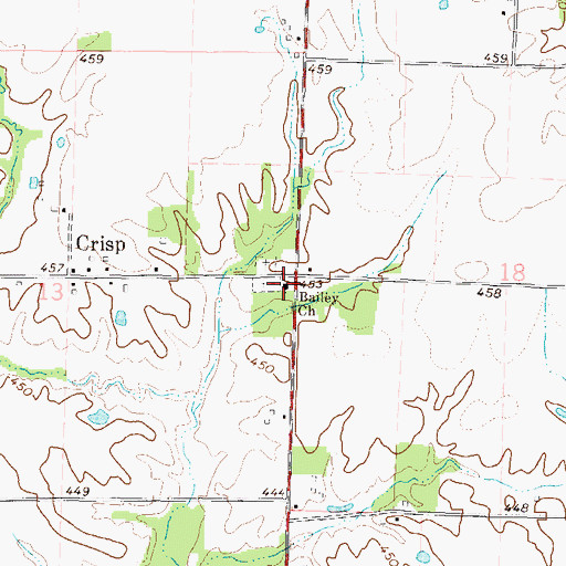Topographic Map of Bailey Church, IL