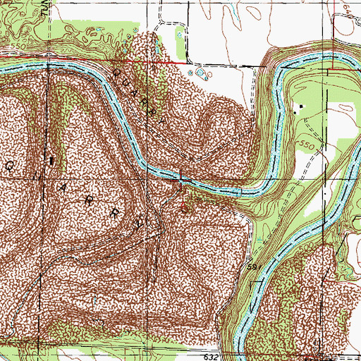 Topographic Map of Bailey Creek, IL