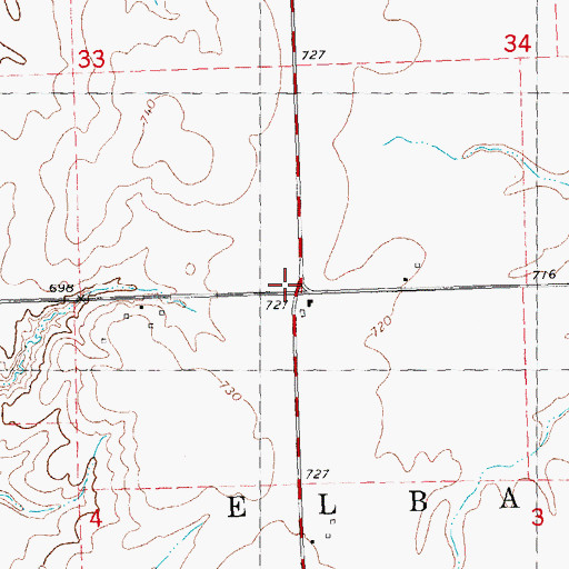 Topographic Map of Baird School (historical), IL