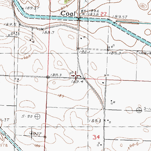 Topographic Map of Baker School (historical), IL
