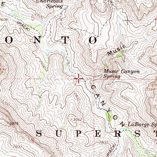Topographic Map of Music Canyon, AZ