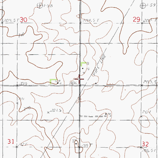 Topographic Map of Bakers Corner School (historical), IL