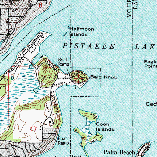 Topographic Map of Bald Knob, IL
