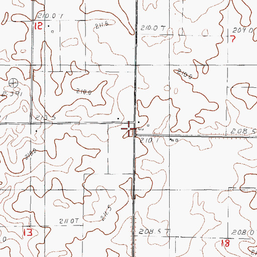 Topographic Map of Baldwin School (historical), IL