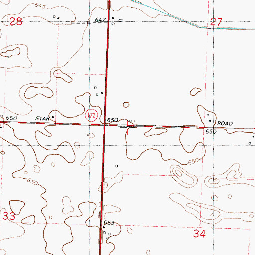 Topographic Map of Bane School (historical), IL