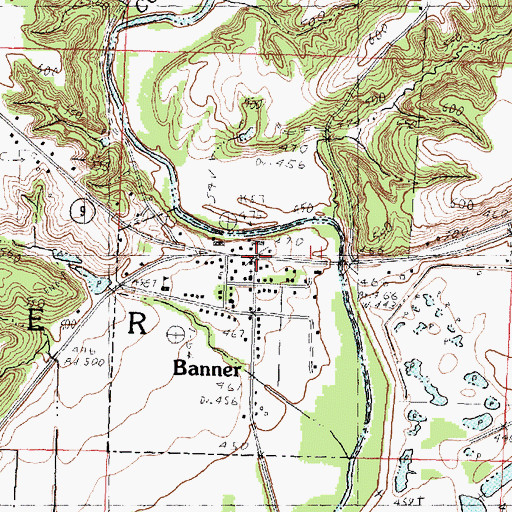 Topographic Map of Banner, IL