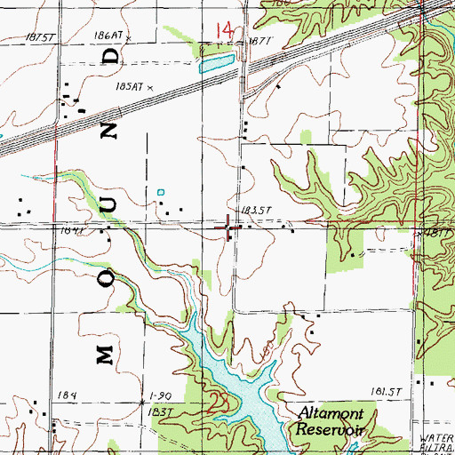 Topographic Map of Banner School (historical), IL