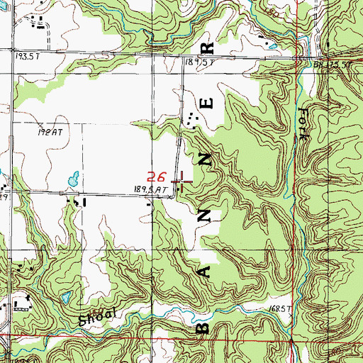 Topographic Map of Banner School (historical), IL