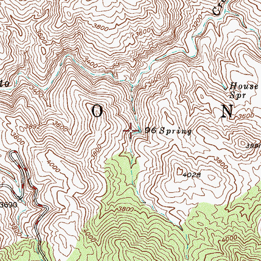 Topographic Map of Ninetysix Spring, AZ