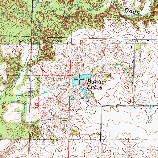 Topographic Map of Banta Lakes, IL