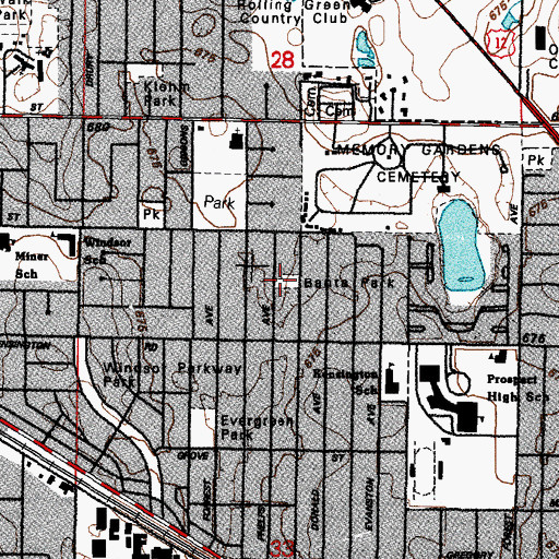 Topographic Map of Banta Park, IL