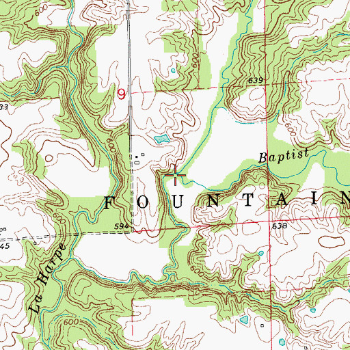 Topographic Map of Baptist Creek, IL
