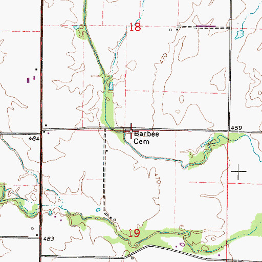 Topographic Map of Barbee Cemetery, IL