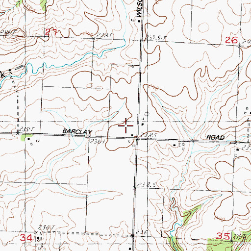 Topographic Map of Barcley School (historical), IL