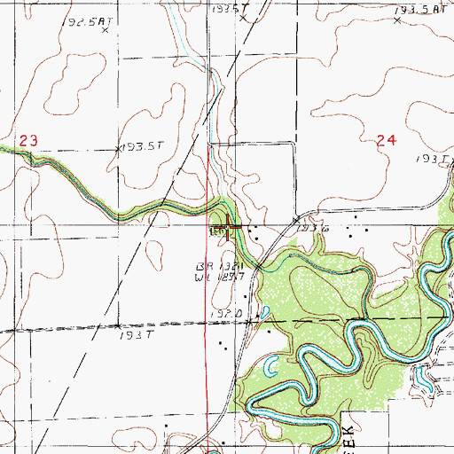 Topographic Map of Bardon Cemetery, IL