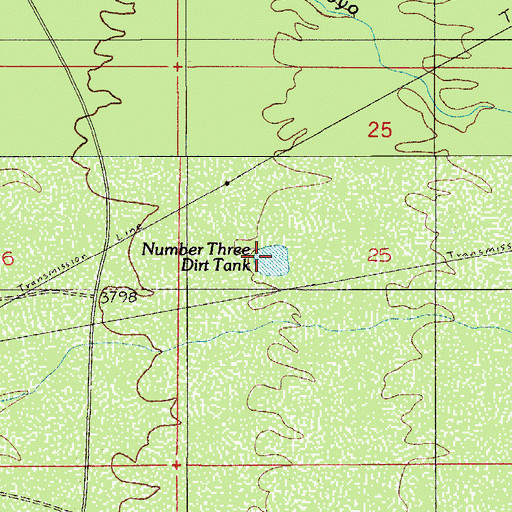 Topographic Map of Number Three Dirt Tank, AZ