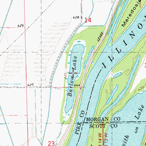 Topographic Map of Barlow Lake, IL