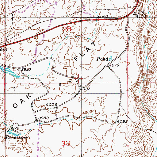 Topographic Map of Oak Flat Campground, AZ