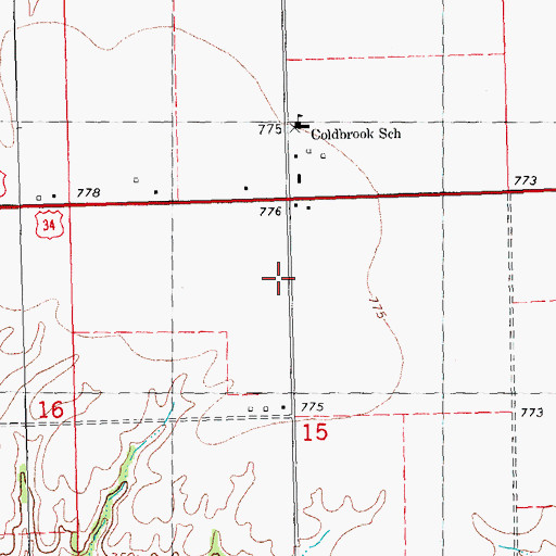 Topographic Map of Barnett School (historical), IL
