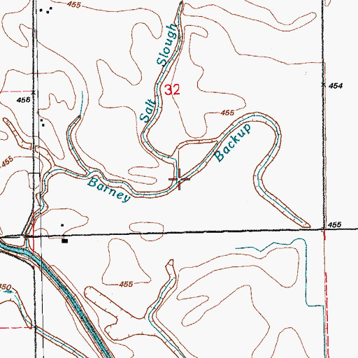 Topographic Map of Barney Backup, IL