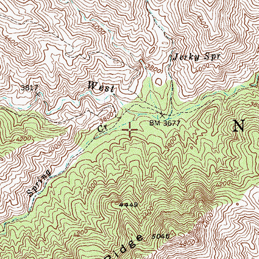 Topographic Map of Oak Flat Spring, AZ